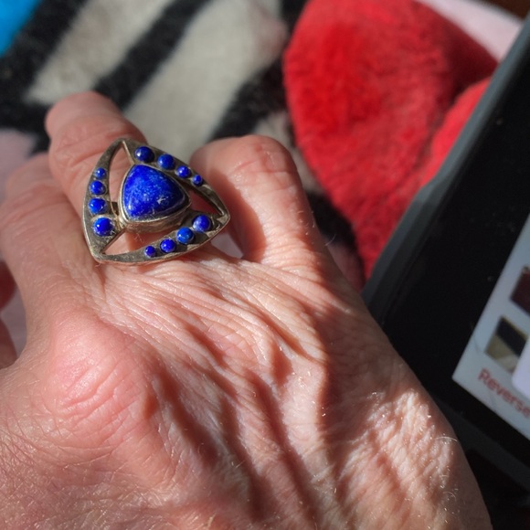 Lapis ring SIZE 6. Sterling Silver 925 - Picture 4 of 6